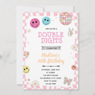 Invitation pour une fête d'anniversaire Groovy Dou