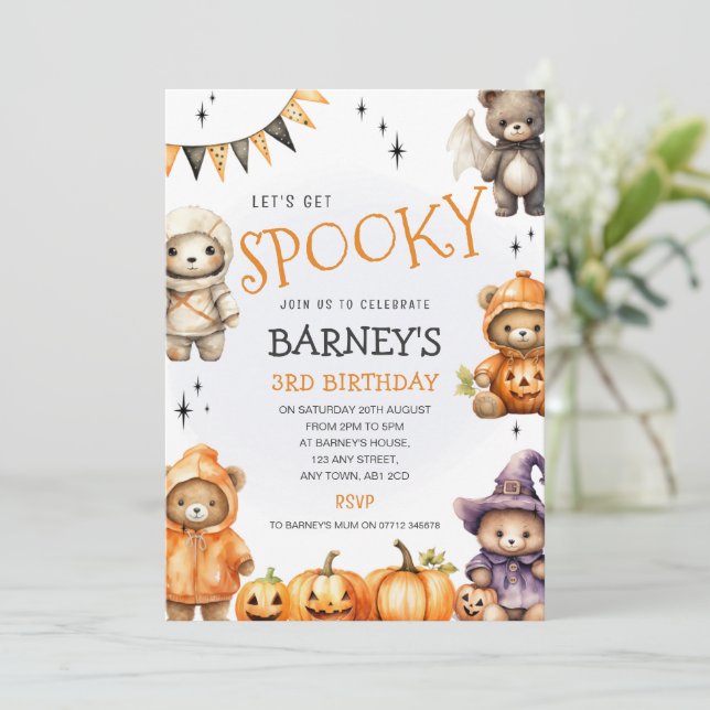 Invitation pour une fête d'anniversaire Halloween  (Debout devant)