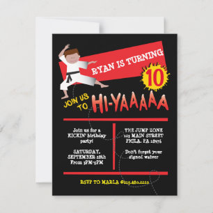 Invitation pour une fête d'anniversaire Karaté Boy