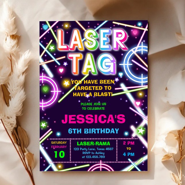 Invitation pour une fête d'anniversaire Laser Tag  (Créateur téléchargé)