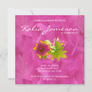 Invitation pour une fête d'anniversaire Luau avec 
