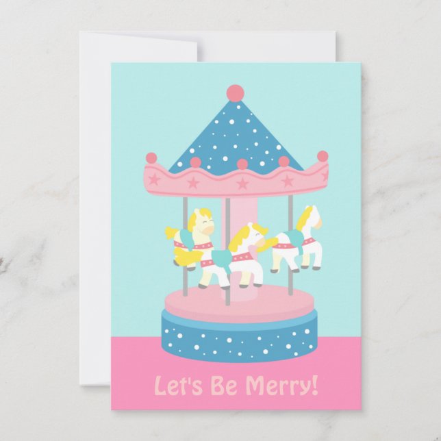 Invitation pour une fête d'anniversaire Manège, Ca (Devant)