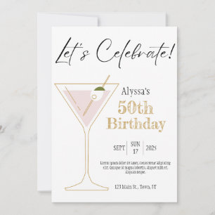 Invitation pour une fête d'anniversaire Martini