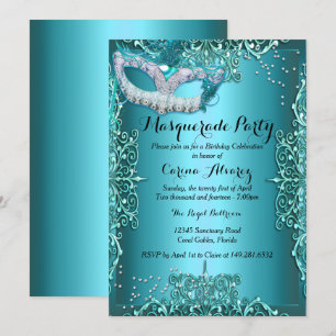 Invitation pour une fête d'anniversaire Masquerade