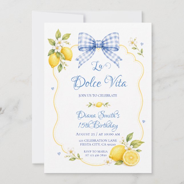 Invitation pour une fête d'anniversaire méditerran (Devant)