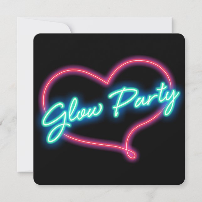 Invitation pour une fête d'anniversaire Neon GLOW  (Devant)