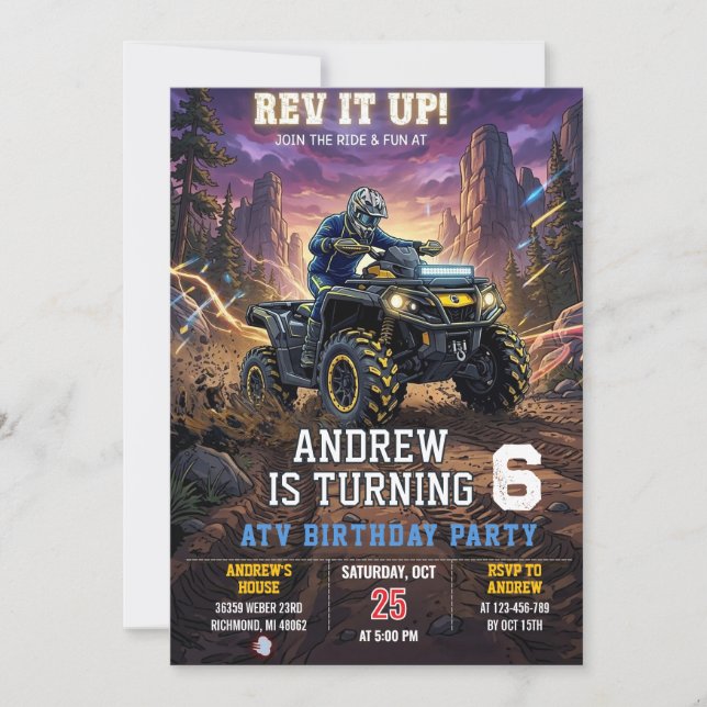 Invitation pour une fête d'anniversaire personnali (Devant)