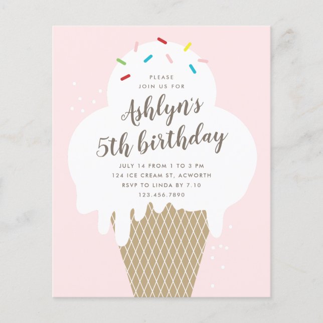 Invitation pour une fête d'anniversaire pour enfan (Devant)