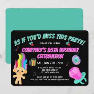 Invitation pour une fête d'anniversaire rétro tota
