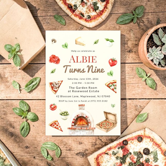 Invitation pour une fête d'anniversaire Rustic Piz (Créateur téléchargé)