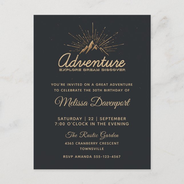 Invitation pour une fête d'anniversaire Rustique A (Devant)