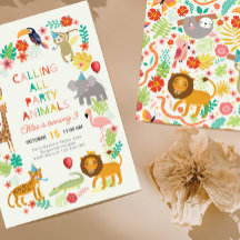Invitation pour une fête d'anniversaire Safari, Th