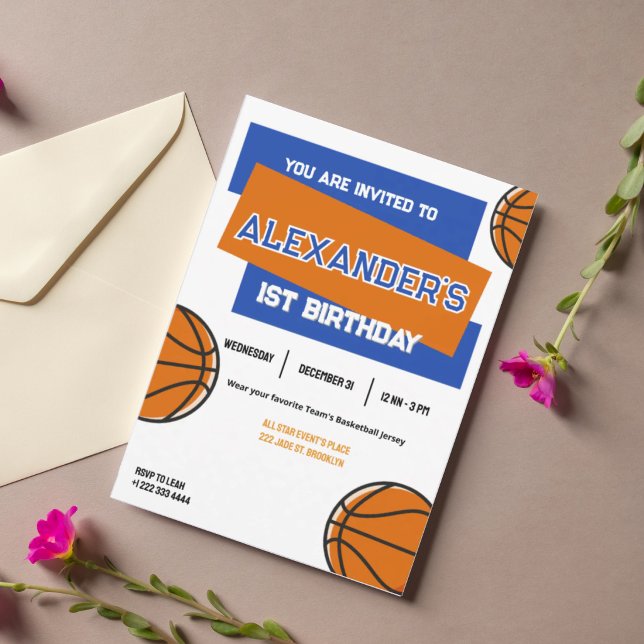 Invitation pour une fête d'anniversaire Slam Dunk (Créateur téléchargé)