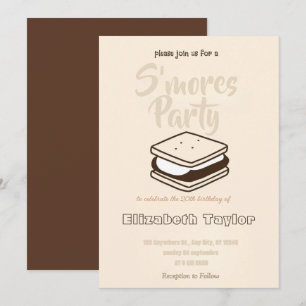 Invitation pour une fête d'anniversaire S'mores –
