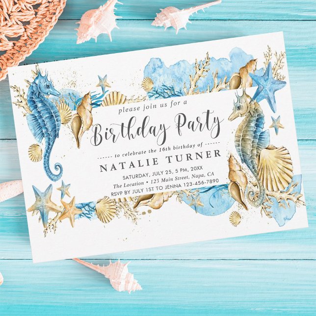 Invitation pour une fête d'anniversaire sous la me (Créateur téléchargé)