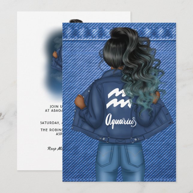 Invitation pour une fête d'anniversaire sous le si (Devant / Derrière)
