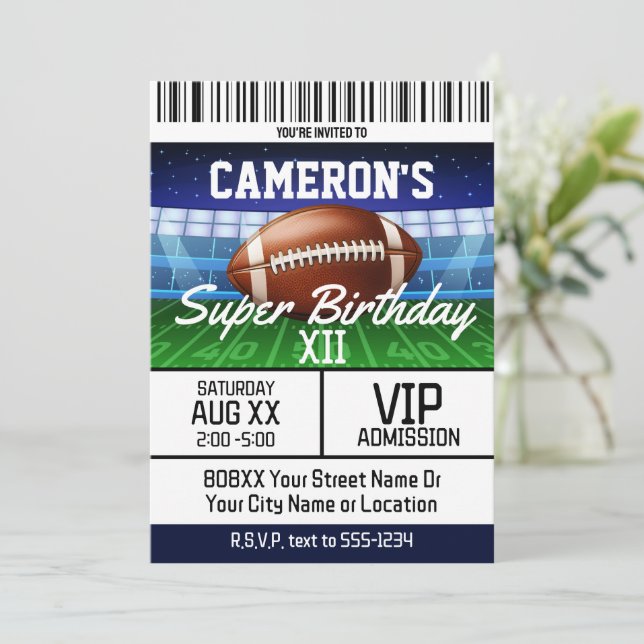 Invitation pour une fête d'anniversaire super de m (Debout devant)