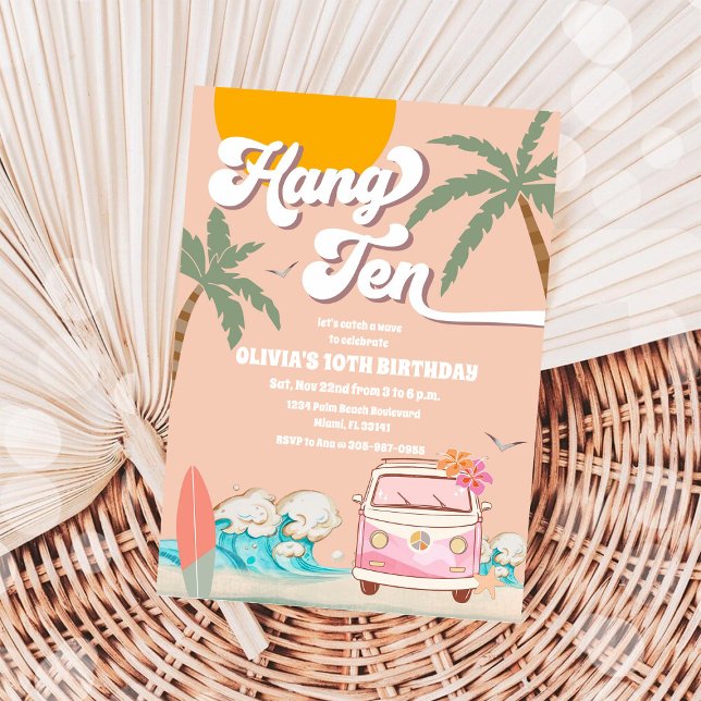 Invitation pour une fête d'anniversaire sur la pla (Créateur téléchargé)