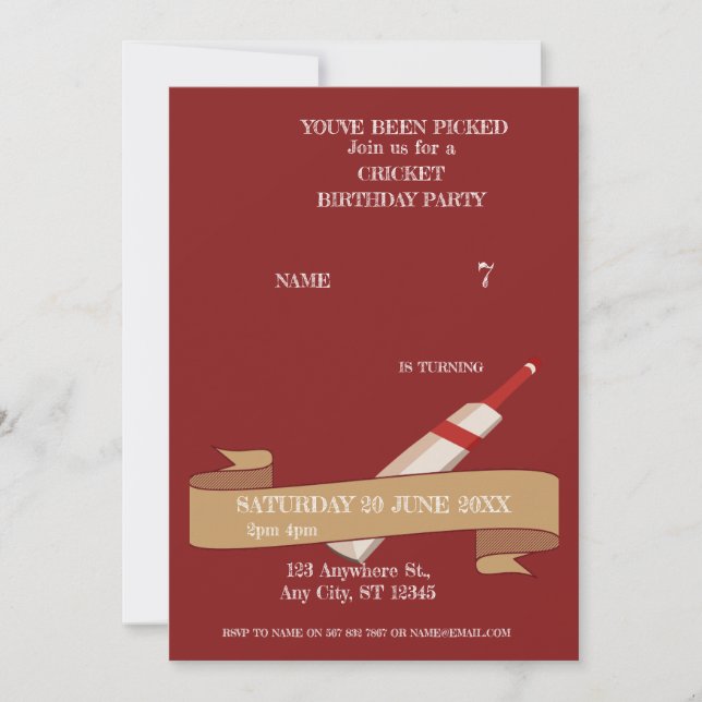 Invitation pour une fête d'anniversaire sur le thè (Devant)