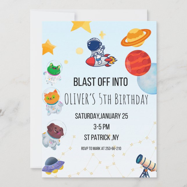 Invitation pour une fête d'anniversaire sur le thè (Devant)