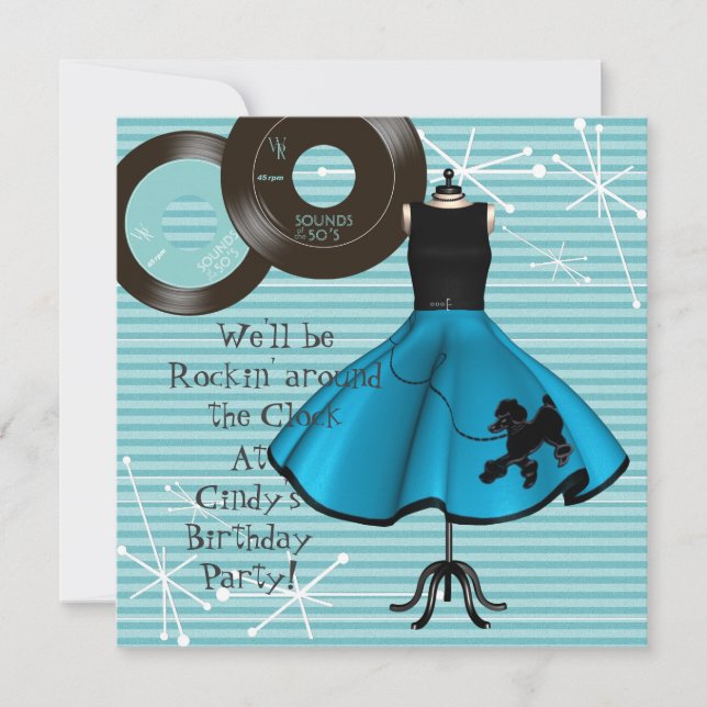 Invitation pour une fête d'anniversaire sur le thè (Devant)