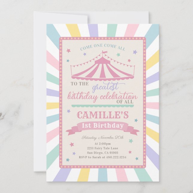Invitation pour une fête d'anniversaire sur le thè (Devant)