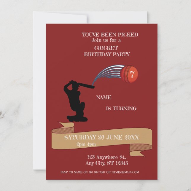 Invitation pour une fête d'anniversaire sur le thè (Devant)