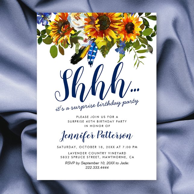 Invitation pour une fête d'anniversaire surprise B (Créateur téléchargé)