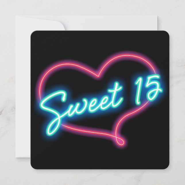 Invitation pour une fête d'anniversaire SWEET 15 a (Devant)