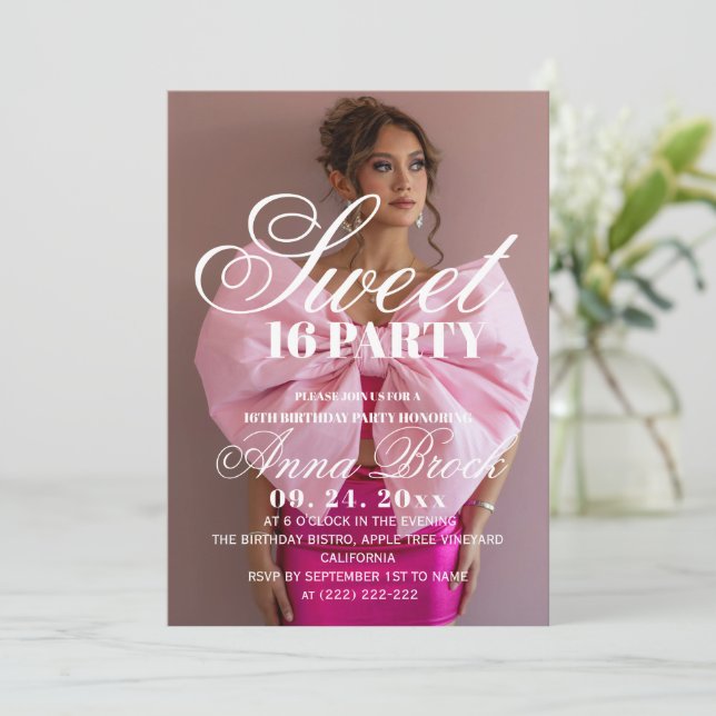 Invitation pour une fête d'anniversaire Sweet 16 P (Debout devant)