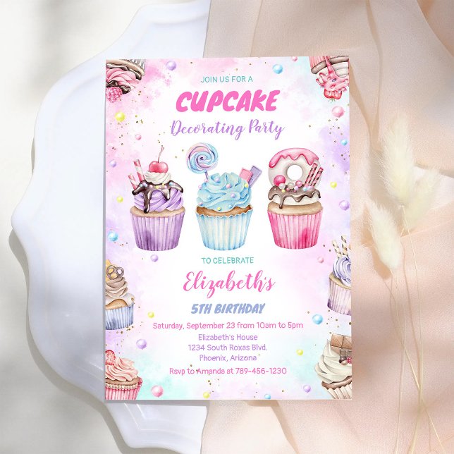 Invitation pour une fête d'anniversaire Sweet Cupc (Créateur téléchargé)