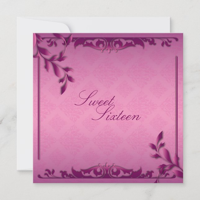 Invitation pour une fête d'anniversaire Sweet Sixt (Devant)