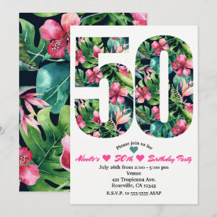 Invitation pour une fête d'anniversaire tropicale 