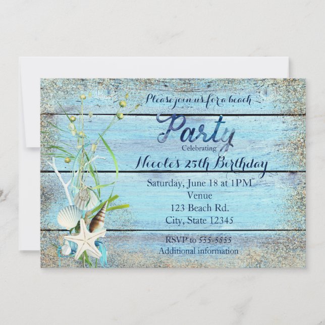 Invitation pour une fête d'anniversaire tropicale  (Devant)