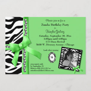 Invitation pour une fête d'anniversaire vert citro