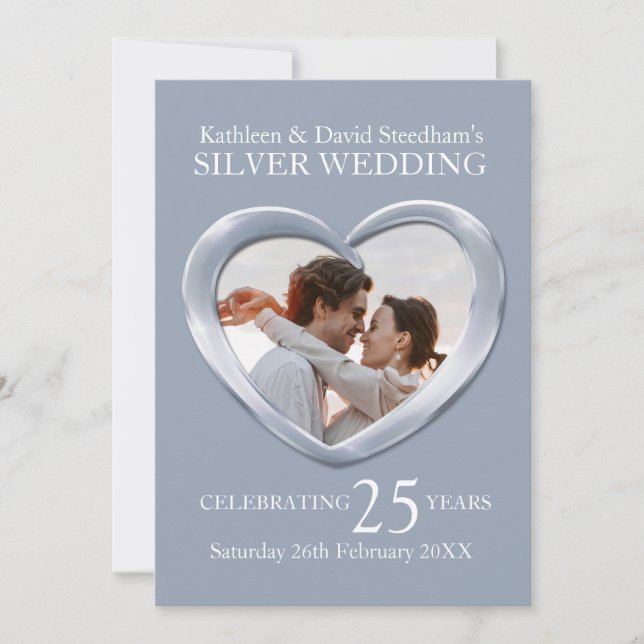 Invitation pour une fête de 25 ans de mariage avec (Devant)