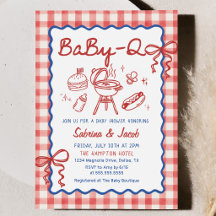 Invitation pour une fête de Baby Shower BaBy-Q des