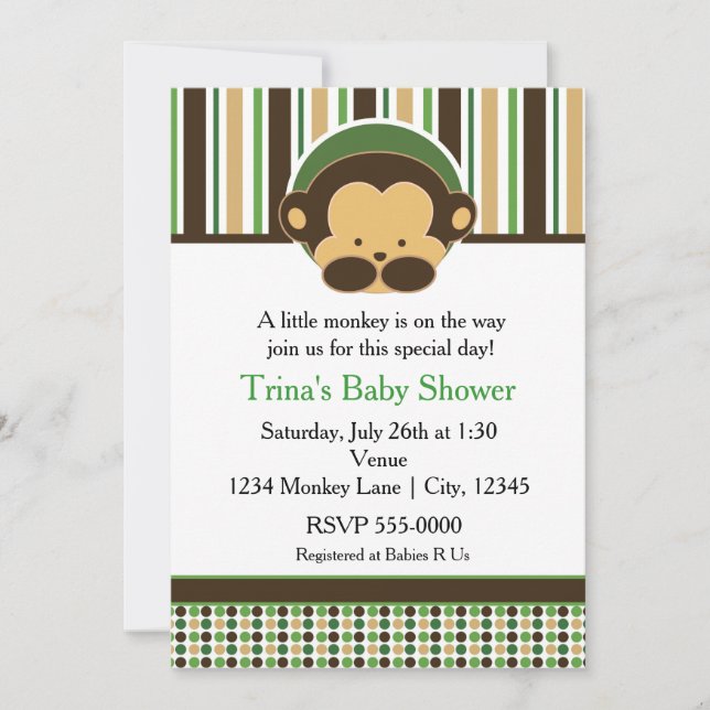 Invitation pour une fête de baby shower sur le thè (Devant)