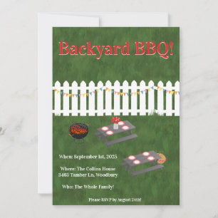 Invitation pour une fête de barbecue dans le jardi