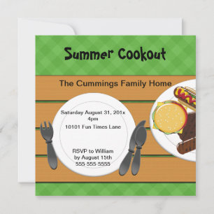 Invitation pour une fête de barbecue dans le jardi