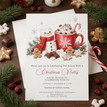 Invitation pour une fête de cacao avec un bonhomme