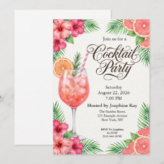 Invitation pour une fête de cocktail tropical d'ét