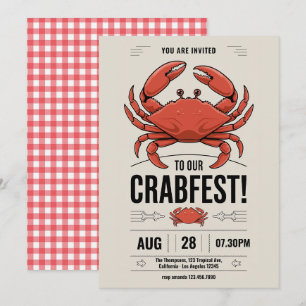 Invitation pour une fête de crabe pour toutes occa