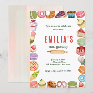 Invitation pour une fête de dessert sur le thème S