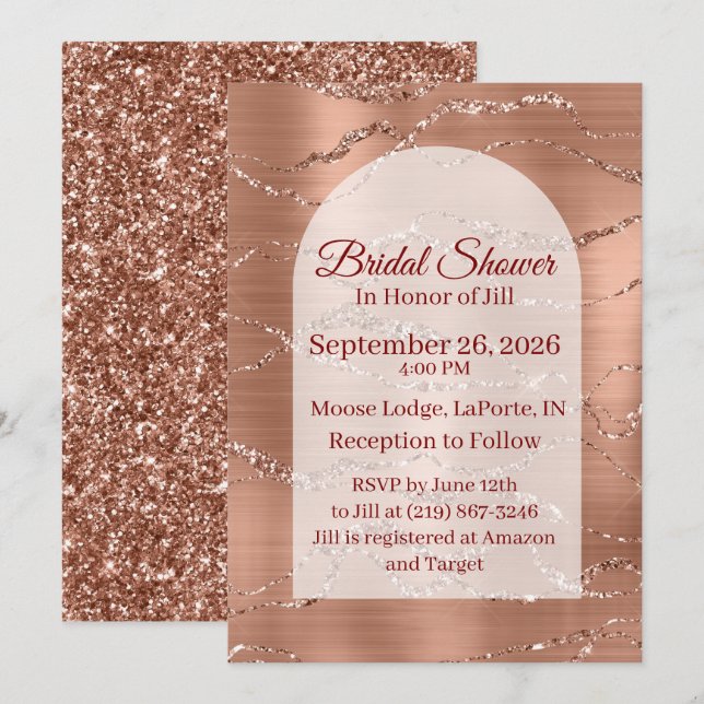 Invitation pour une fête de fiançailles Carte Rose (Devant / Derrière)