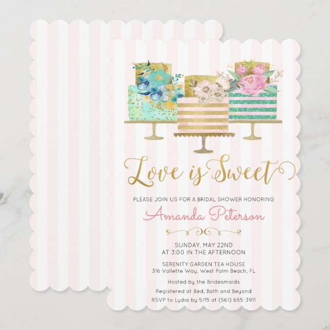 Invitation pour une fête de fiançailles : L'amour  (Devant / Derrière)