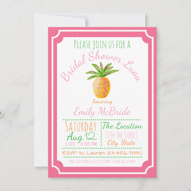 Invitation pour une fête de fiançailles sur le thè (Devant)