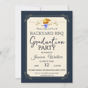 Invitation pour une fête de fin d'études BBQ