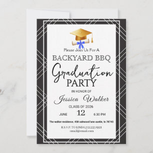 Invitation pour une fête de fin d'études BBQ