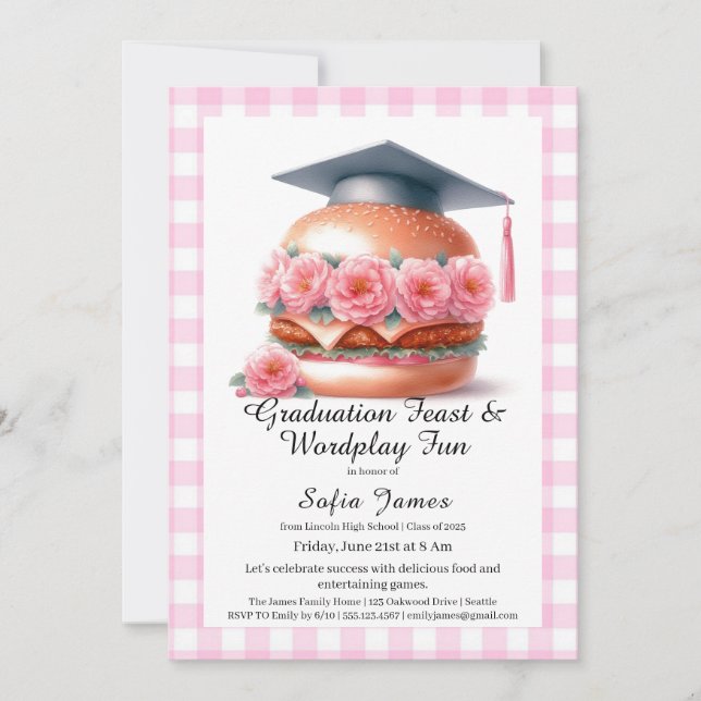 Invitation pour une fête de fin d'études Grill and (Devant)